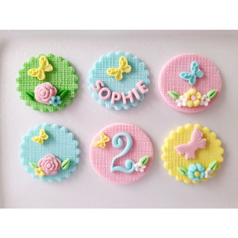 Kit 12 apliques 5 cm de pasta americana Tema Jardim Shopee Brasil