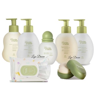 Kit completo natura mamãe e bebê Sabonete com saboneteira + shampoo + condicionador + hidratante + Sabonete líquido + lenços umedecidos + Água de Colônia