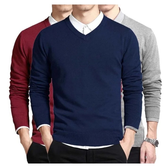 Suéter Masculino Gola V TOMMY Várias Cores Shopee Brasil