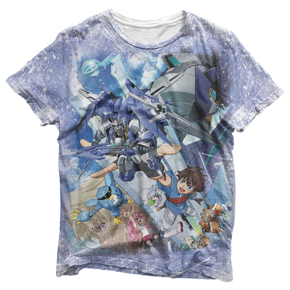 Camisa Capa do Anime Gundam Build Divers - Camisas Gundam Build Divers Estampa Total