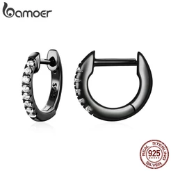 Bamoer Brincos De Prata 925 Com Argola Simples/Fivelas De Moda/Jóias Para Presente