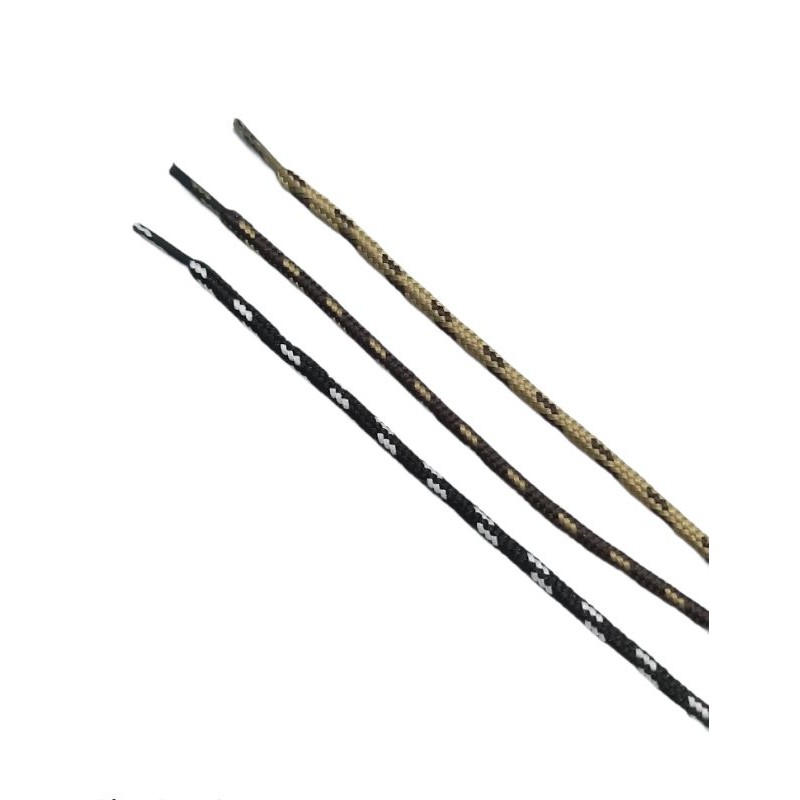 Par de Cadarço Redondo Bicolor 1,10m – Para Botas e Coturnos (Marrom/Bege/Preto) em Oferta na Shopee