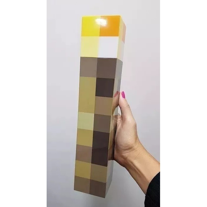 Luminária Tocha Minecraft Luz De Led De Mesa Ou Parede