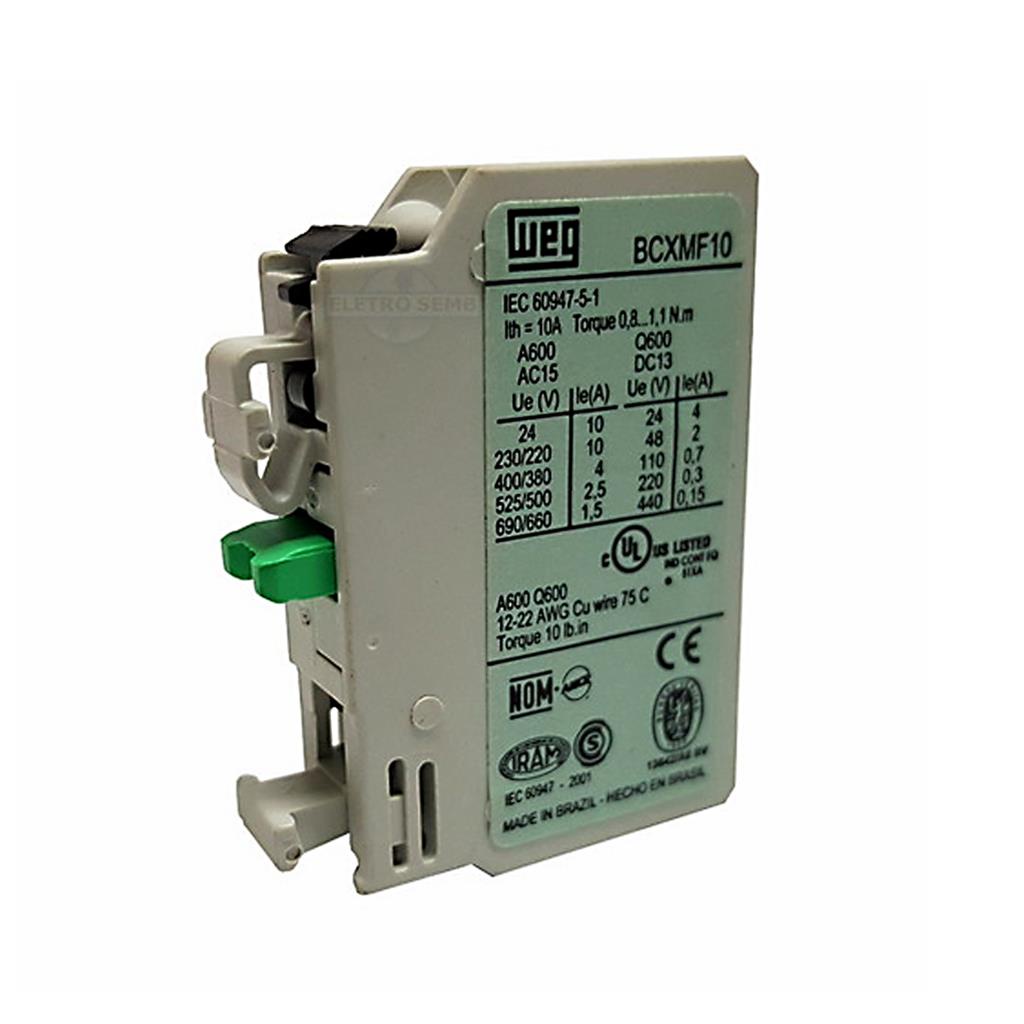 Bloco Contato Auxiliar Para Contator Frontal CWM 1Na Weg em Oferta na Shopee