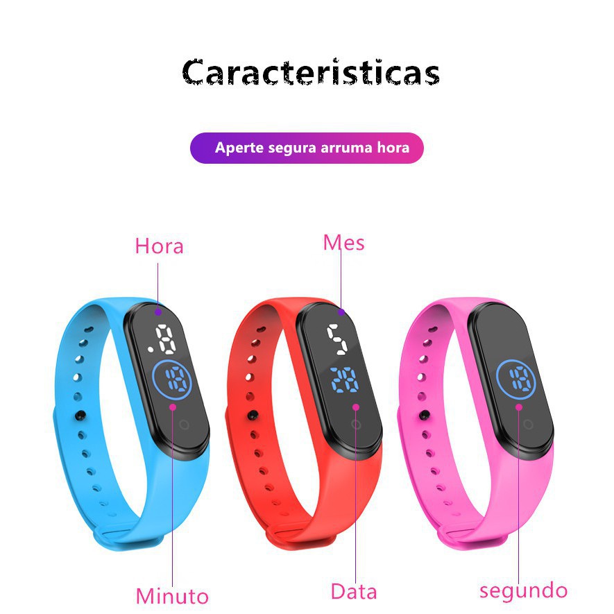 M4 Relógio  Esportivo Touch Screen Tela LED Colorida/Relógio Eletrônico Digital