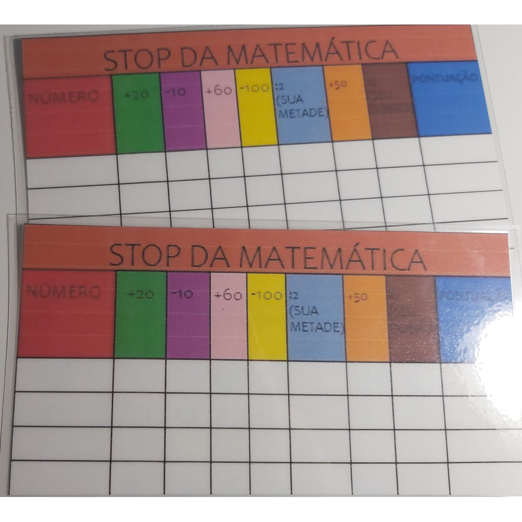 Jogo Stop Matematico Shopee Brasil