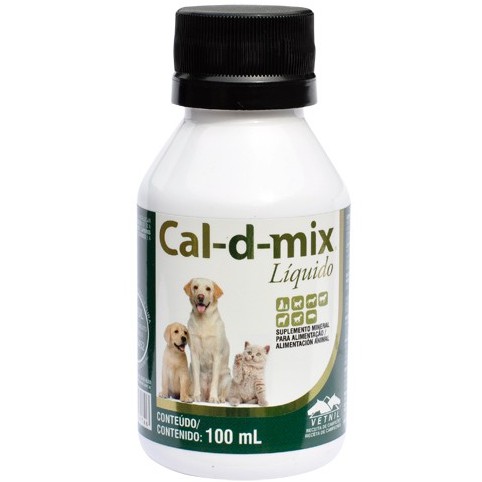 Cal-d-mix Pet Líquido 100mL - Suplemento Mineral Vitamínico P/ Cães e Gatos em Oferta na Shopee
