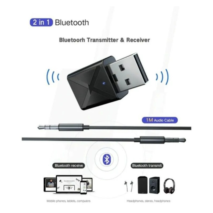 Transmissor E Receptor 2 Em 1- Bluetooth 5.0