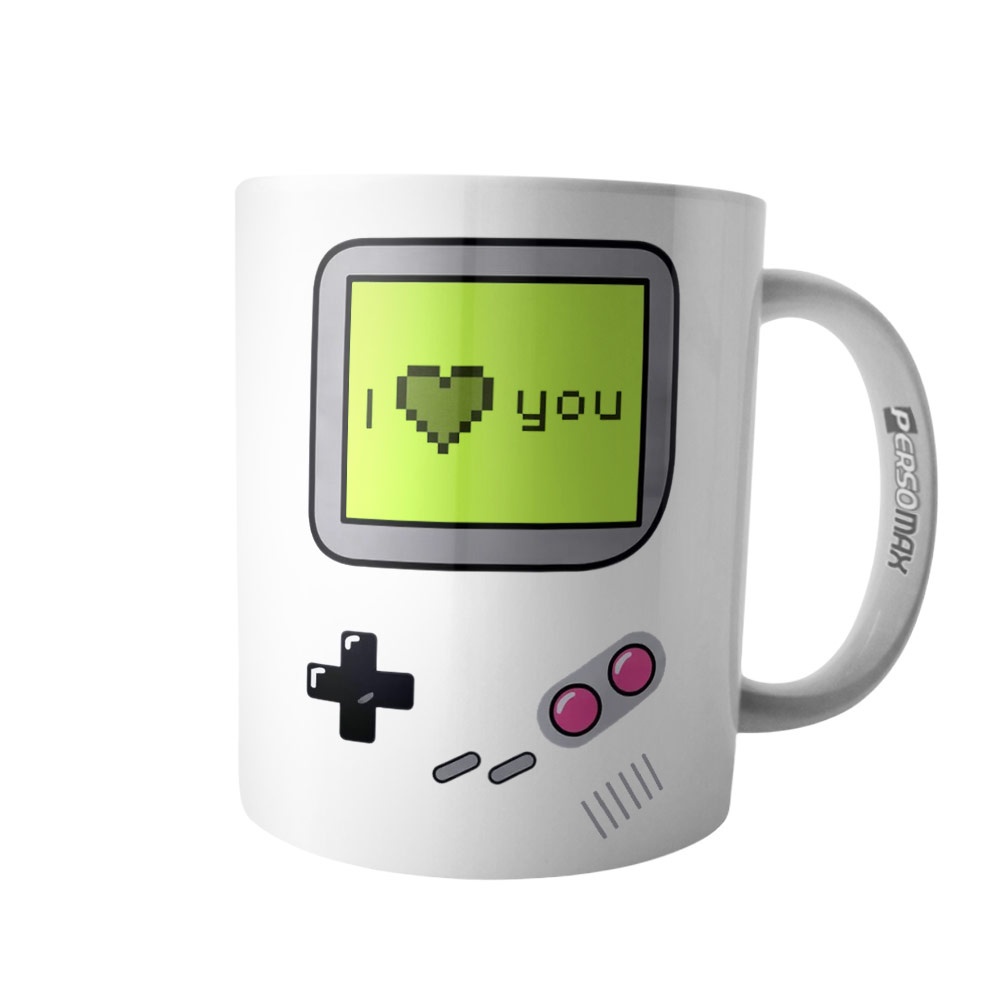 Caneca Geek Mini Game I Love You Joystick Gamer Nerd Vintage Amor Namorados Gamer