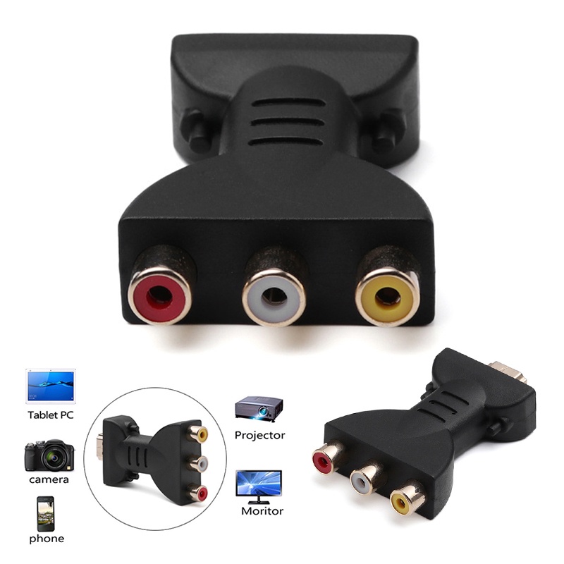 Adaptador HDMI Para 3RCA AV DVD E Projetor Com Conversor De Componentes De Áudio Vídeo