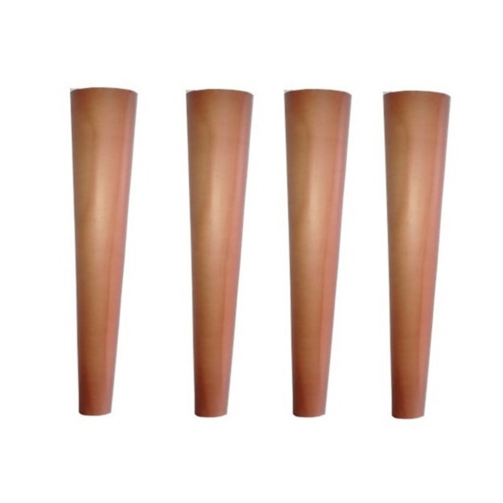 Conjunto 4 Pe Palito De Madeira Retro De 20 Cm Cônico Móveis Pés de Pinus Madeira Reflorestamento