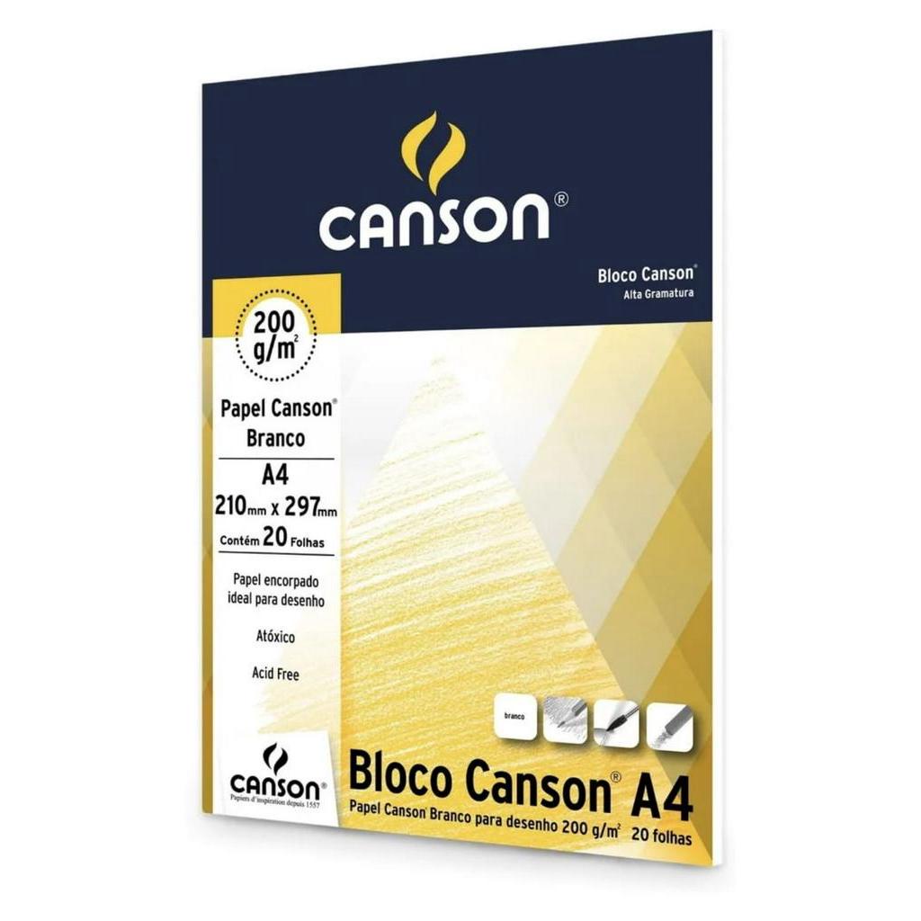 Bloco Papel Canson Desenho Branco 200g A4 20 Folhas Shopee Brasil 4990