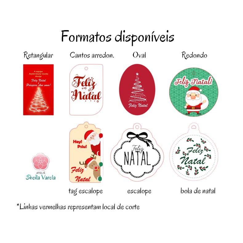 Tag Feliz Natal/boas festas - Adicione sua logo - 24 unidades | Shopee  Brasil
