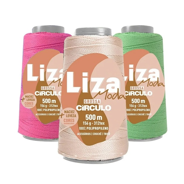 Linha Moda Liza Grossa Circulo 500 metros 156G Cabelo / Vestuário / Decoração em Oferta na Shopee