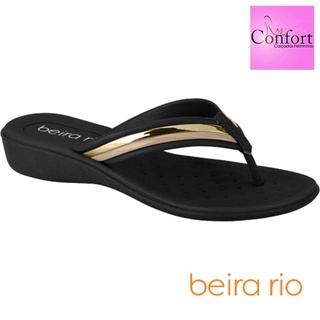 Chinelo De Dedo Feminino Beira Rio Conforto Original Premium Preto/bege/dourado 8224.804