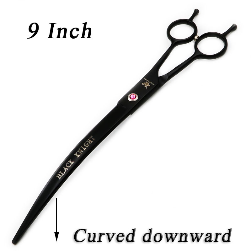 Tesoura Para Animais De Estimação 9 " Preto Baixo Curvado Pet Grooming Profissional Salão De Beleza Barbeiro Usando Cães