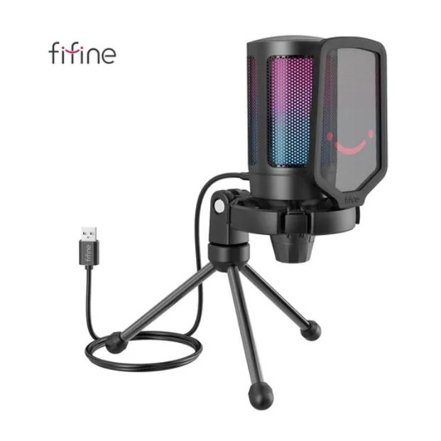 Microfone Fifine Ampligame Rgb Pc Ps4 Ps5 Podcasts Twitch Fifine A6V