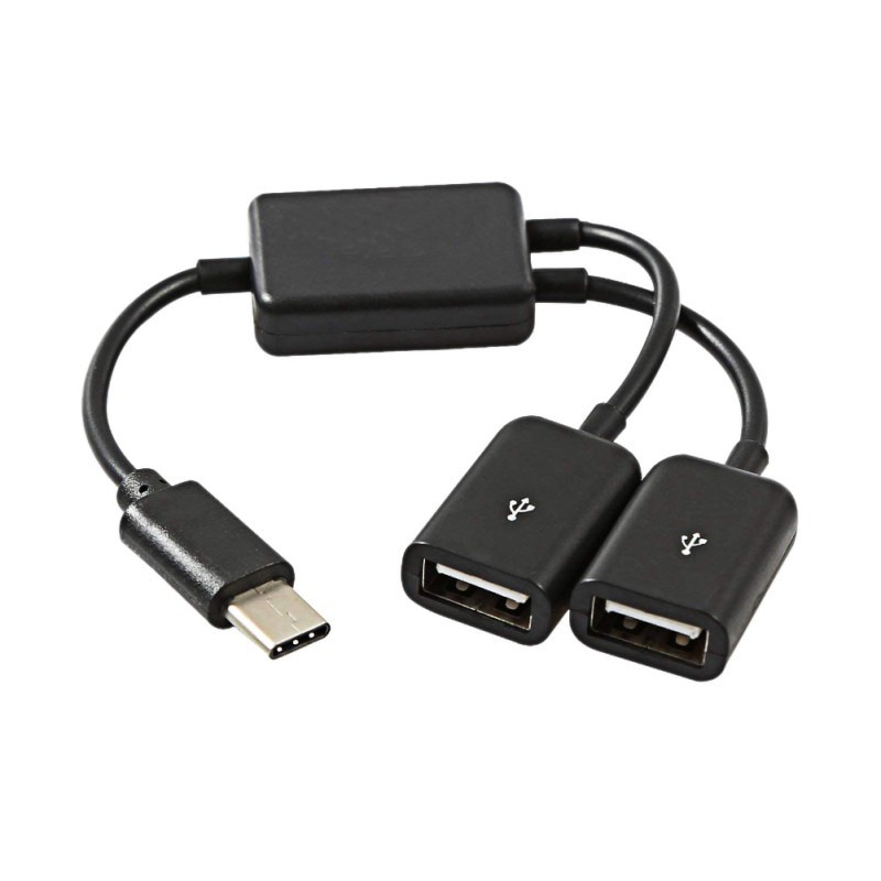 Cabo Hub Splitter Otg Tipo C Para 2 Portas Usb 3.0 Pendrive Mouse