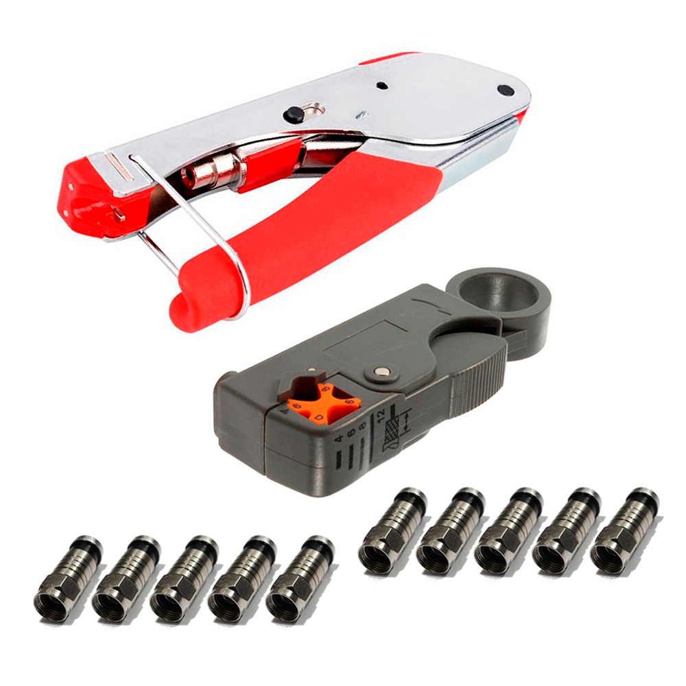 Alicate de Crimpar cabo coaxial RG6 Alicate Decapador Conector RG6 de ...