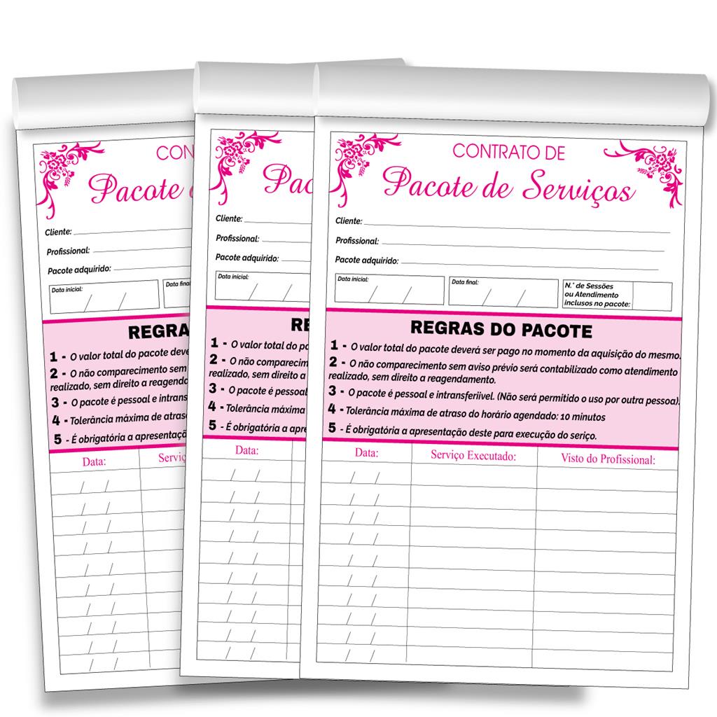 Contrato de servico Manicure Estetica Depilacao Atendimento Novidade