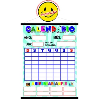 banner calendário escolar infantil tamanho 80x60 EM PROMOÇÃO