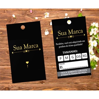 Tag para roupa personalizada 100 un.