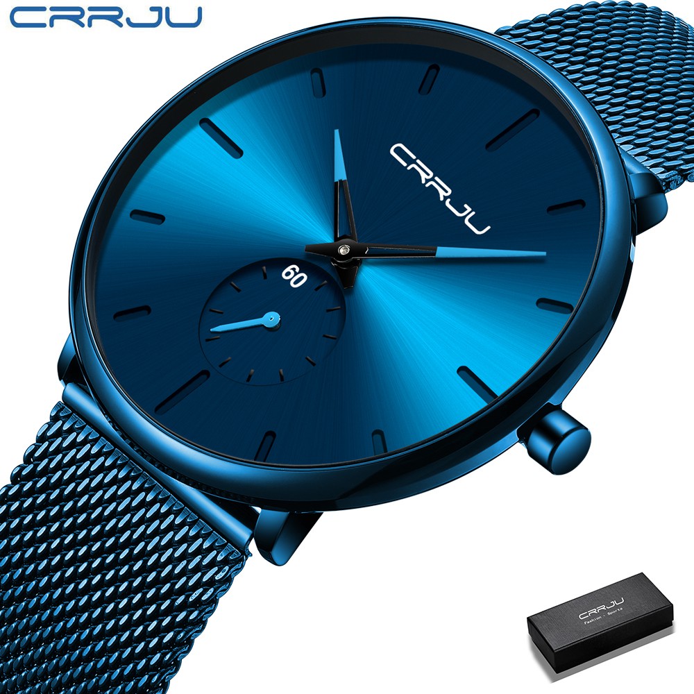 CRRJU Relógio masculino ultrafino à prova d'água Presente minimalista para homens 2150 em Oferta na Shopee