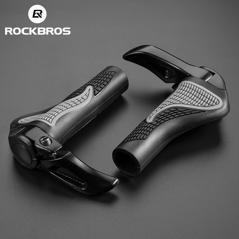 ROCKBROS MTB Punhos De Bicicleta Chifres Shofar Vice-Puxadores À Prova De Poeira Borracha Trava Bilateral