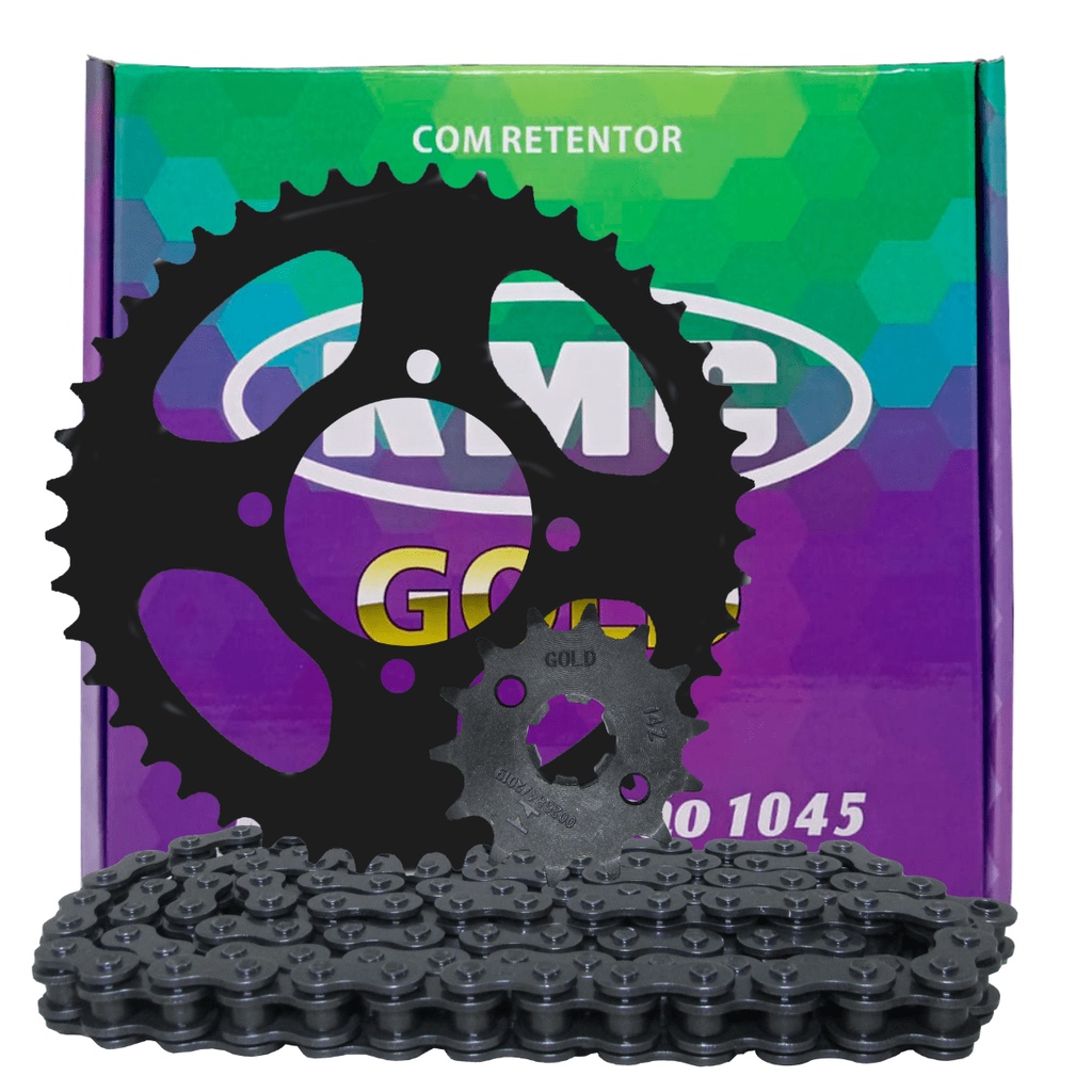 Kit Relacao Kmc Ybr Factor 125 2009 Em Diante C/Retentor - Aço 1045 Completo Coroa Corrente e Pinhão em Oferta na Shopee