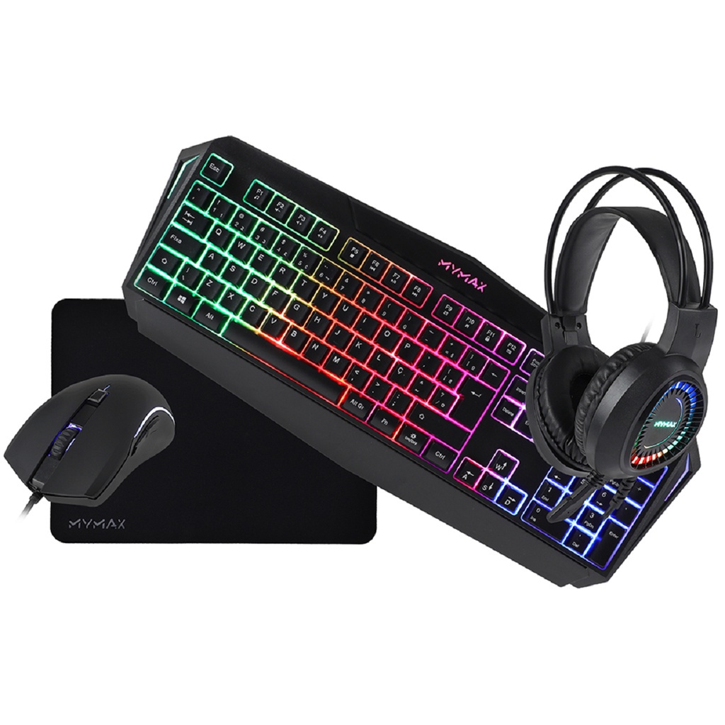 Kit Gamer RGB Teclado Mouse Headset e Mouse Pad COMBO 4 em 1 Shopee