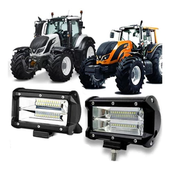 Par Farol Milha Retangular Led 72w 48v 60v Agrícola Trator