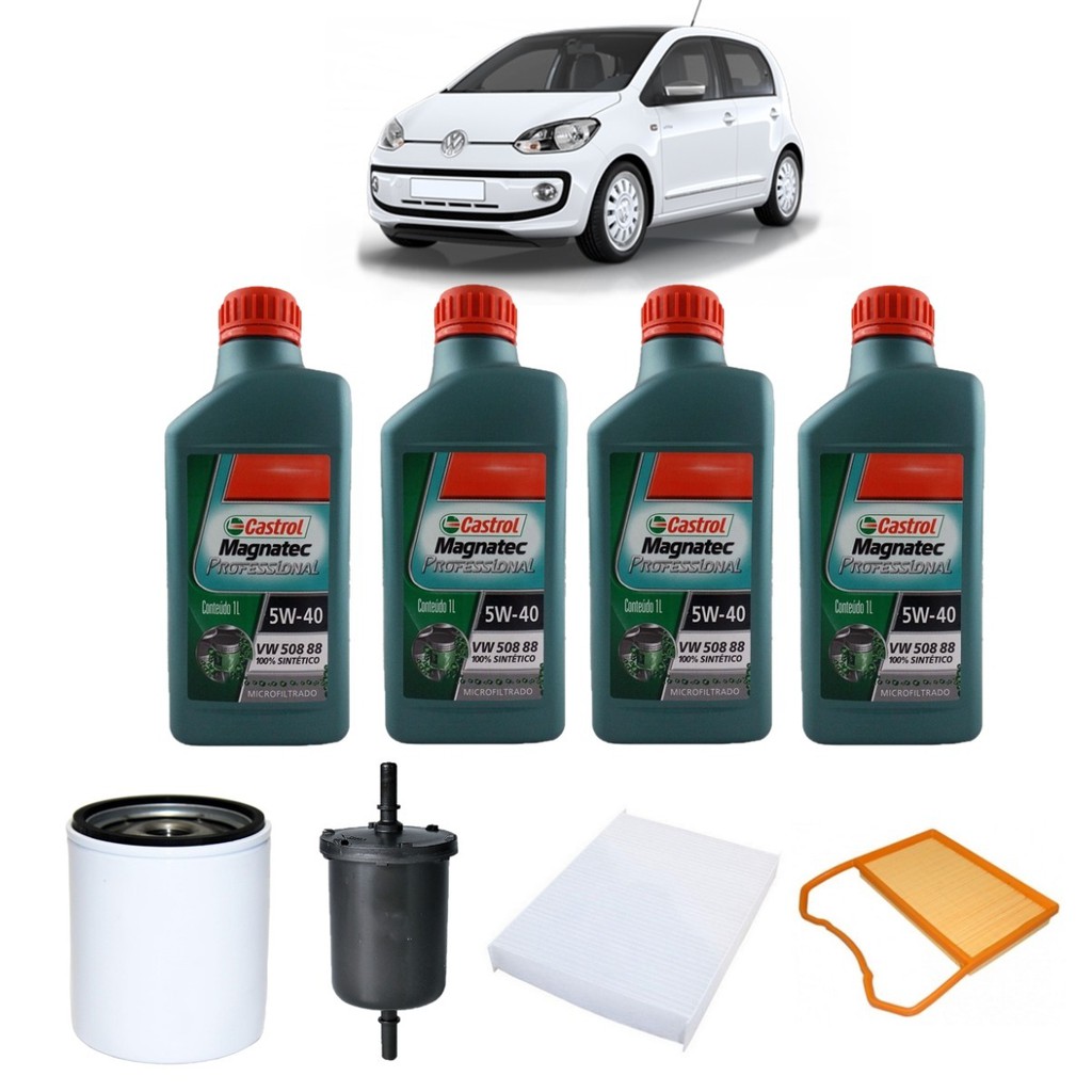 Kit Troca Oleo Gol G7 3 Cil Castrol 5w40 VW 508 88 + Filtros