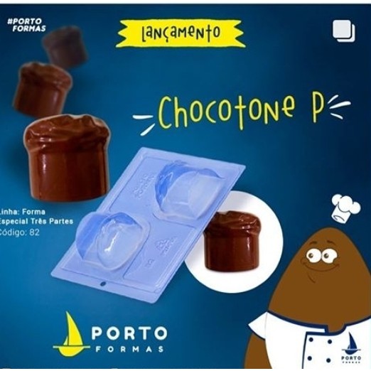 1~5 Forma Porto Com Silicone (3 partes) Para Chocolate CHOCOTONE P – CÓD 82 em Oferta na Shopee