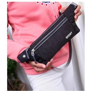 Pochete Cinta PRETA Fitness Impermeável Para Celular Tela 7 Polegadas Guaiaca Corrida e Academia Ultra Slim Porta Dólar