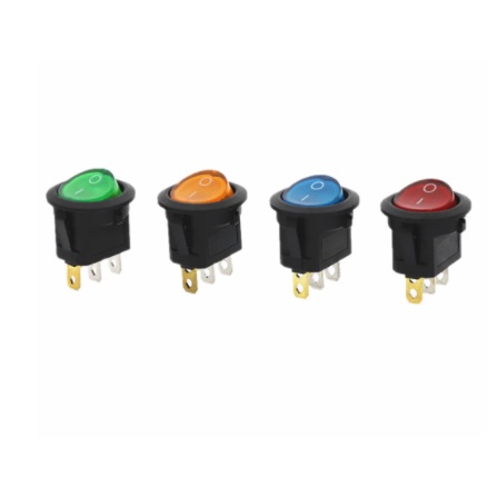 Botão Liga/desliga led Acende quando liga 12v Chave Gangorra Vermelho Azul - Verde - Amarelo ou Azul