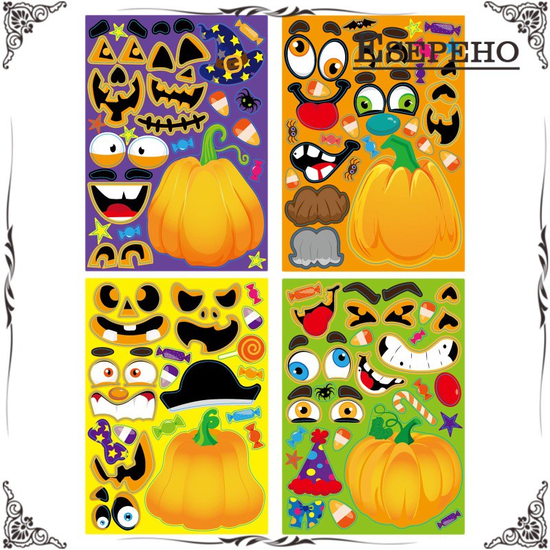 Eespeho 16 Folhas Adesivos De Halloween Vampiro Monster Jogo Faca Voce Mesmo Shopee Brasil