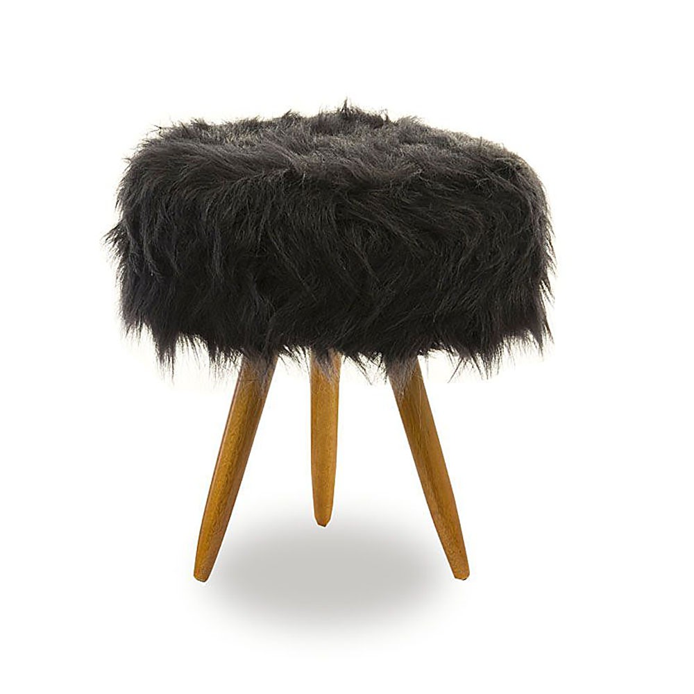 PUFF PUF  PARA MAQUIAGEM PELÚCIA PRETA BLACK TOP PARA DECORAÇÃO DE SALA E QUARTO