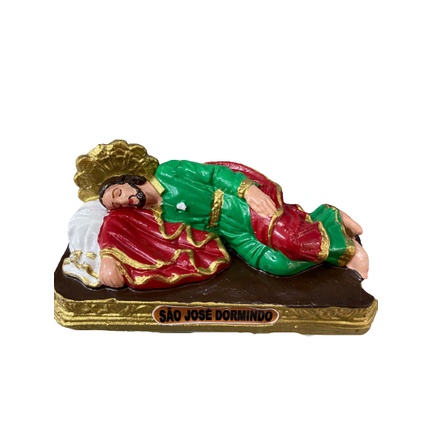 Imagem São José Dormindo 12cm - Escultura Borracha Inquebrável.