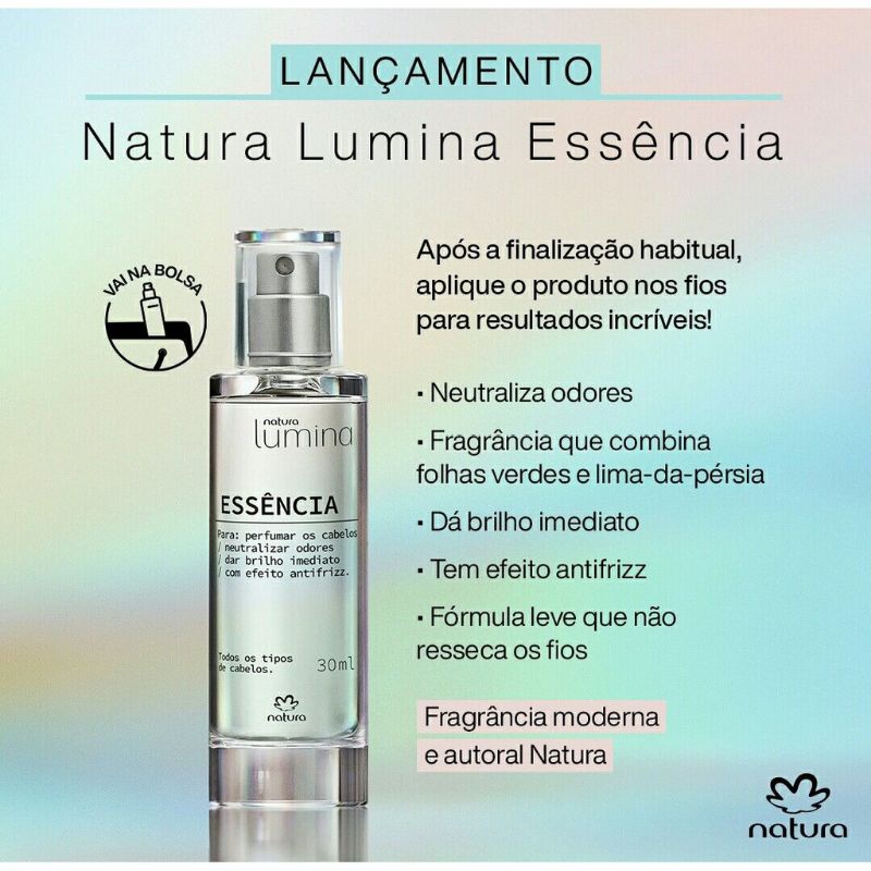 Perfume para cabelos natura lumina essência - 30ml | Shopee Brasil