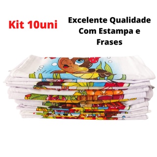 Pano de Prato Atacado Estampado LEgitimo Bainha Kit 10 ou 13 Peças Legitimo