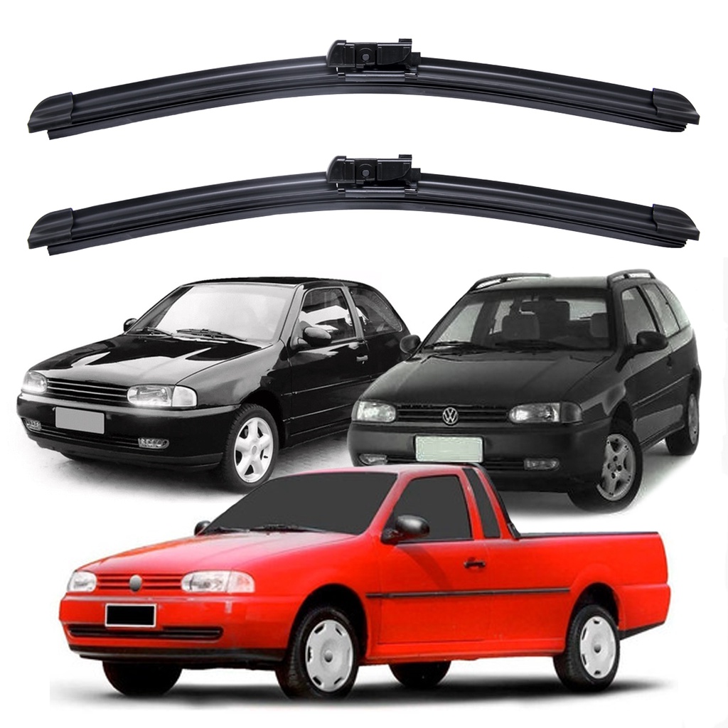 Par Palhetas Limpador Para-brisa de Silicone Volkswagen Gol Bola Parati Saveiro G2