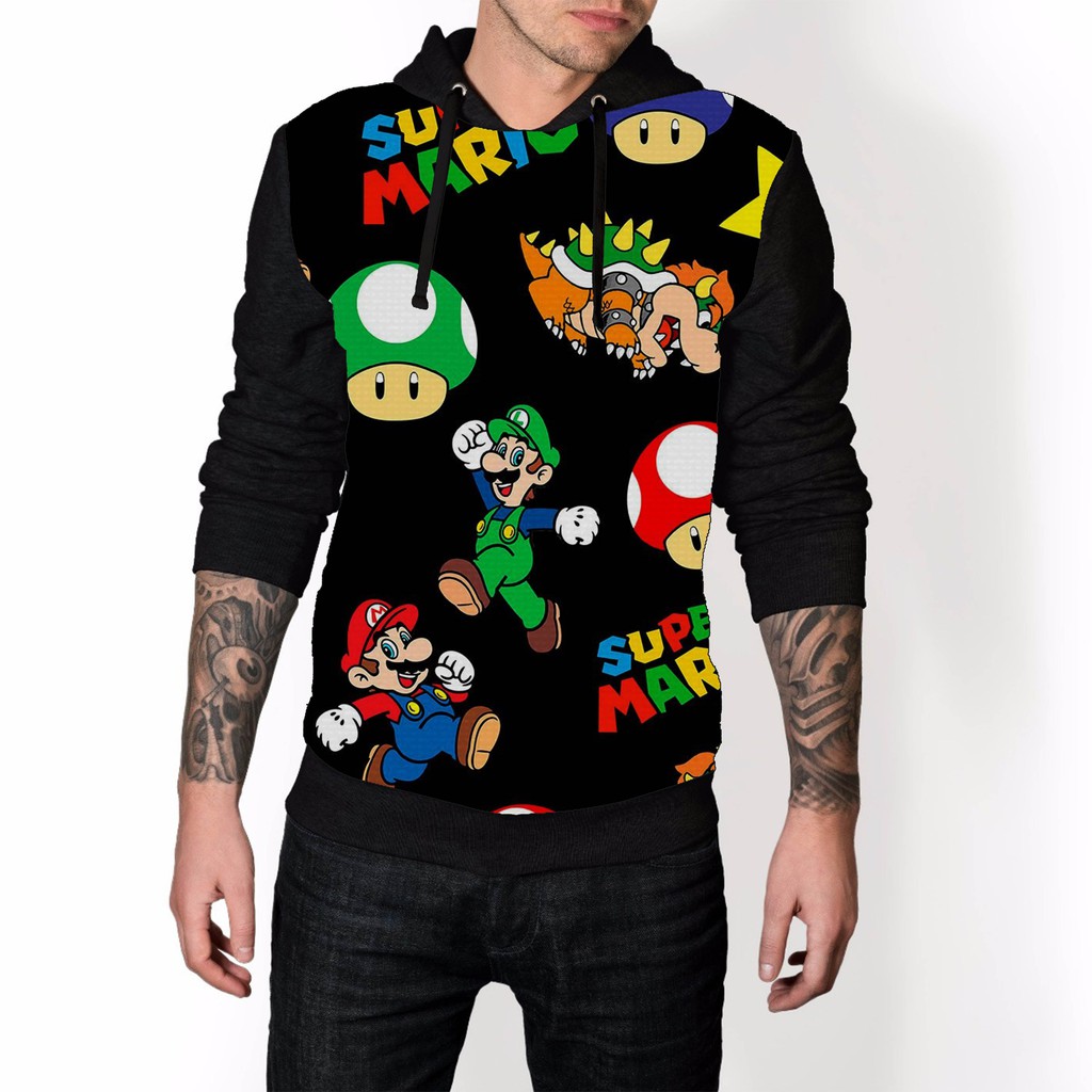 Moletom Canguru Mario Nintendo Blusa De Frio Game Kart Copa Blusa De Frio Princesa Luigi Chefão Capote Blusão Moletin Camiseta Camisa