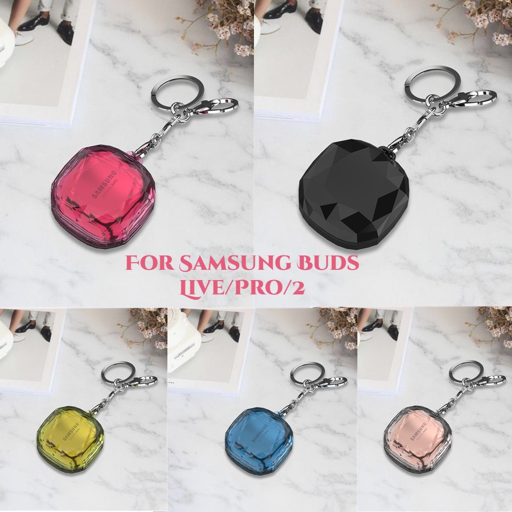 Para Samsung Galaxy Buds2/Buds pro live Capa De Fone De Ouvido À Prova De Choque 2 Silicone Transparente Texturizada Com Diamante