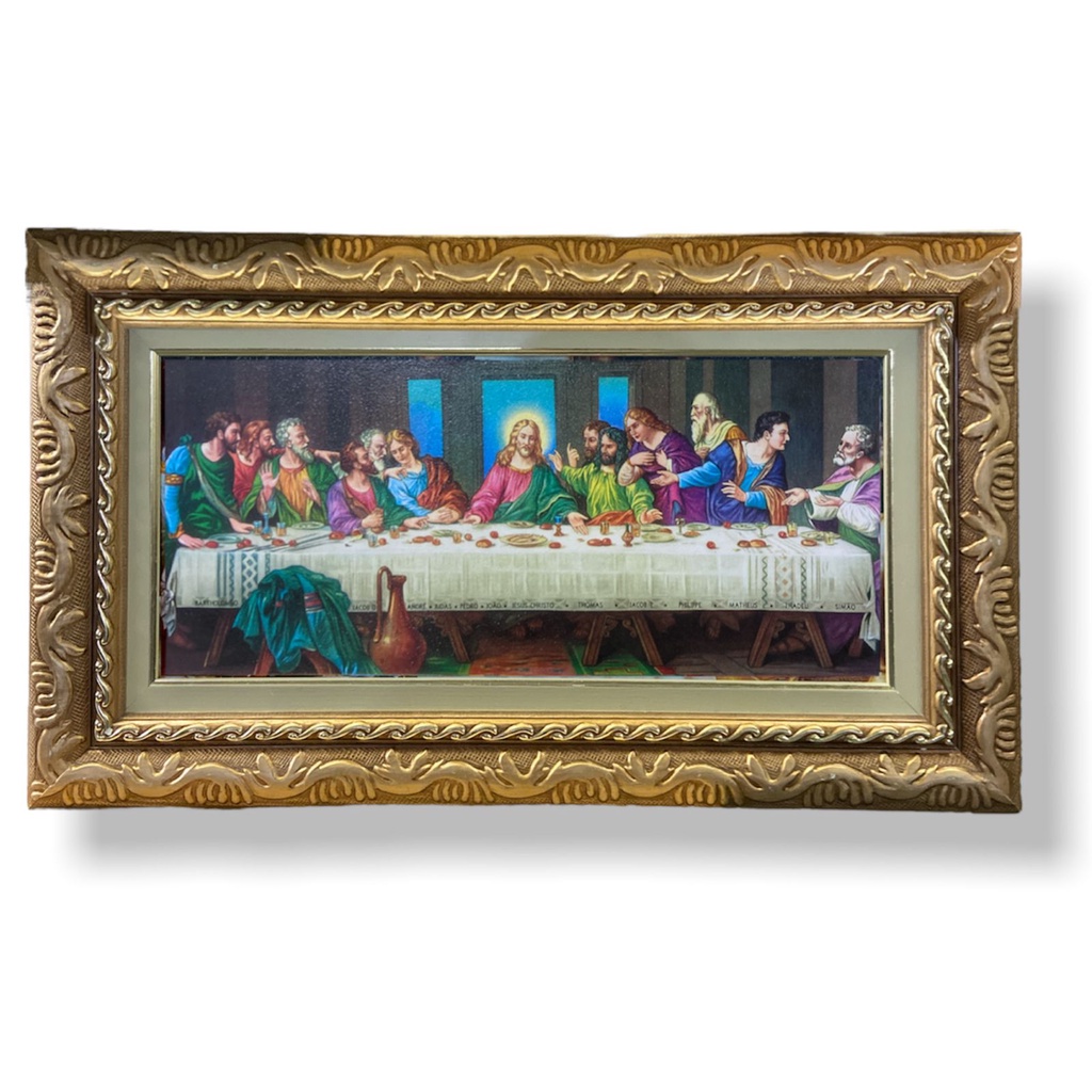 Quadro Santa Ceia Decorativo Parede Horizontal 43x73cm