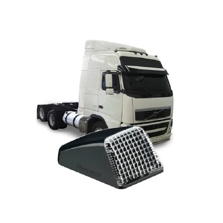 PAR Lente da Lanterna Teto Caminhão Volvo Fh Nh ACRILICA BRANCA delimitadora