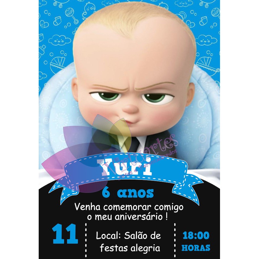 20 Convite Personalizado Festa Poderoso Chefinho aniversário 10x15 promoção todos os temas