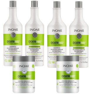 Inoar Cicatrifios 2 Kit Shampoo e Condicionador Litro e 2 Máscaras 1kg