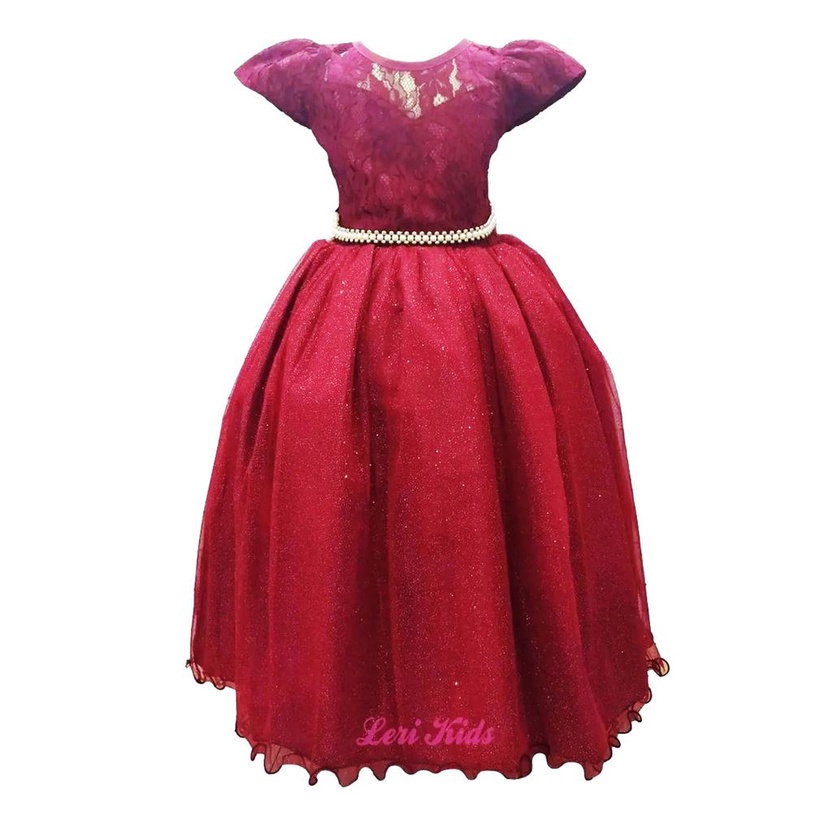 Vestido Daminha Longo Infantil Marsala Vestido De Festa Promoção