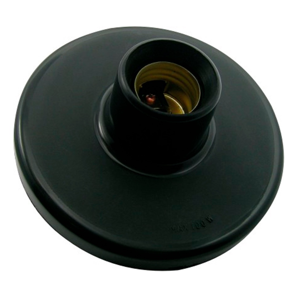 Plafon Plafonier Bocal Preto Soquete Lâmpada 4a E27 Radial