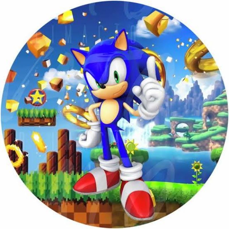 20 Adesivo Sonic tamanho 5x5 em papel fotográfico alto brilho